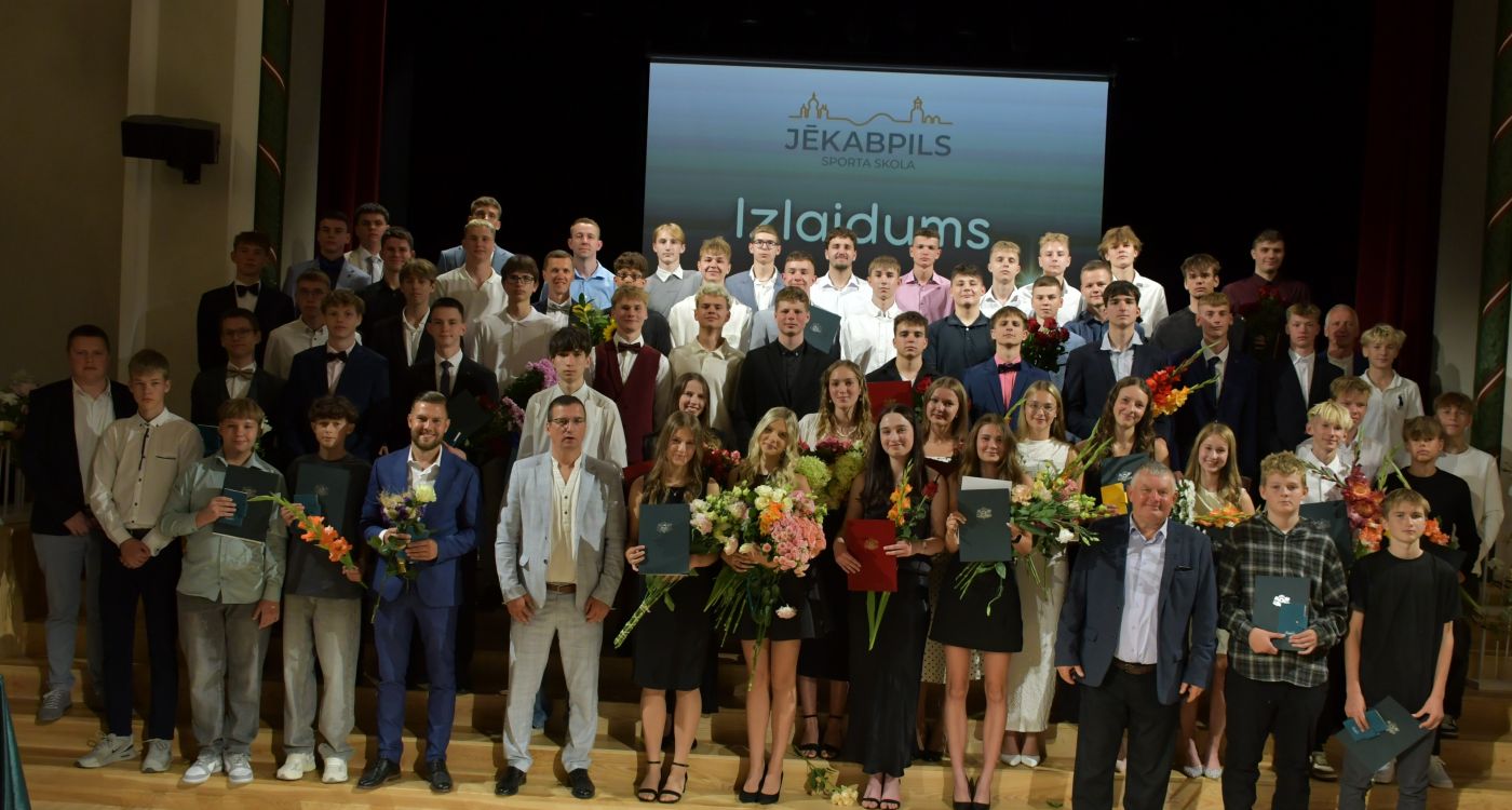 Jēkabpils Sporta skolas izlaidumā tiek sveikti sešdesmit deviņi jaunie sportisti