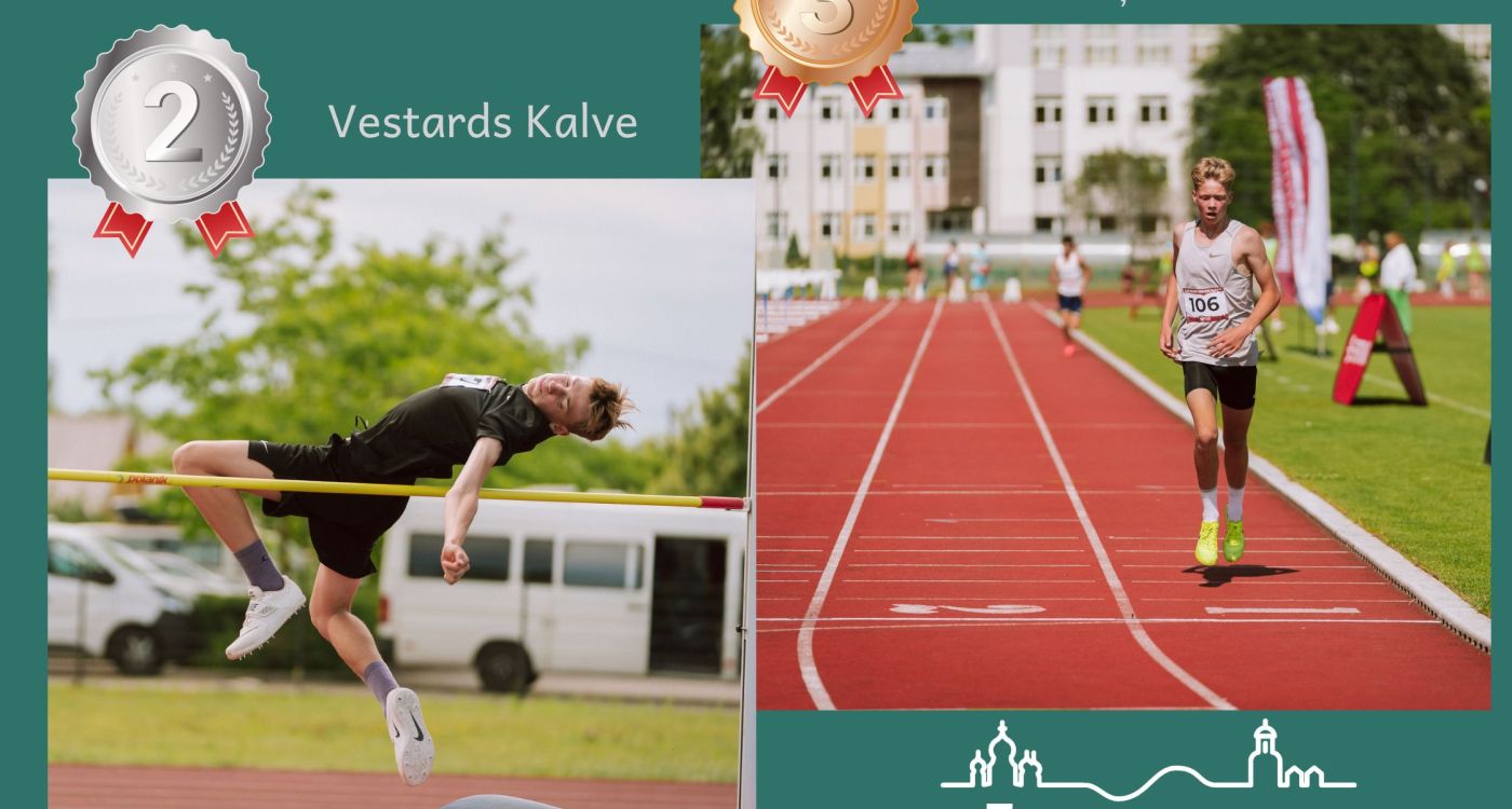 Vieglatlētikas U16 čempionātā divas godalgas