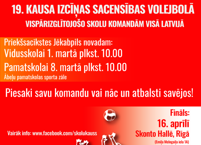 Drīz notiks priekšsacīkstes TOP! Kausam volejbolā