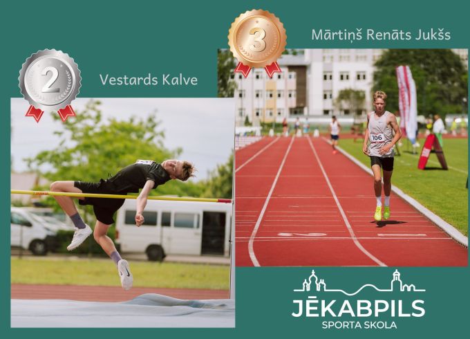 Vieglatlētikas U16 čempionātā divas godalgas
